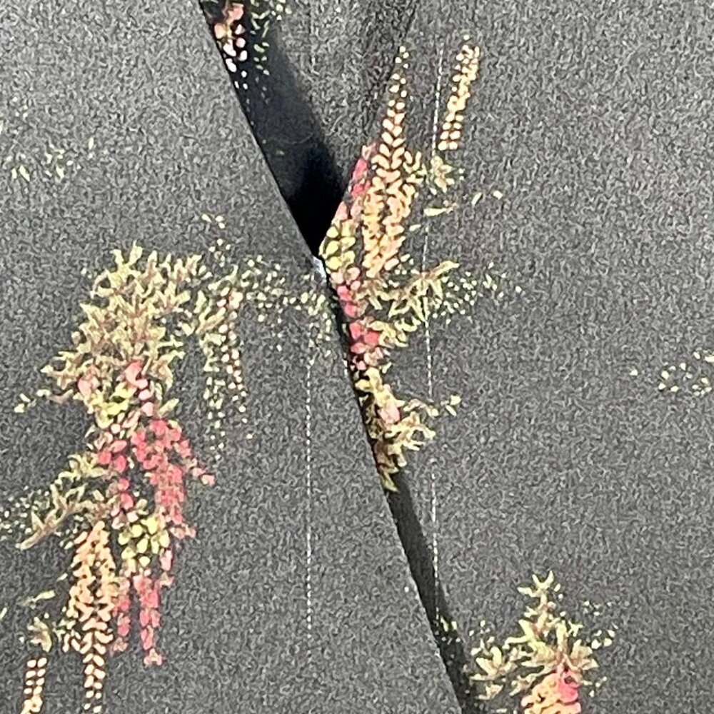 Vince Black Floral Long Sleeve Midi Dress XS Elegant V-Neck Casual Chic - Picture 9 of 15